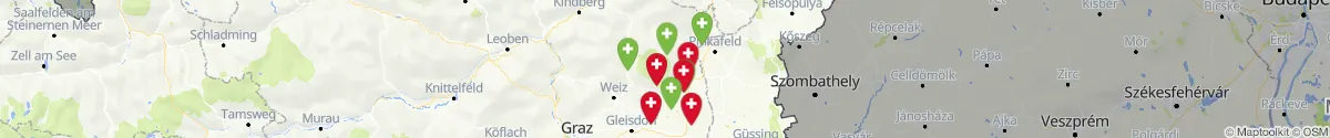 Kartenansicht für Apotheken-Notdienste in der Nähe von Grafendorf bei Hartberg (Hartberg-Fürstenfeld, Steiermark)
